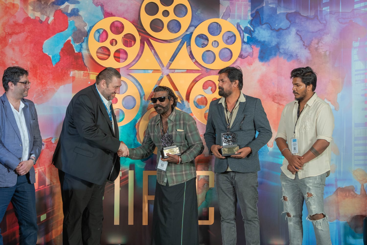 IIFTC Awards - Anu Florisse Shanker - Managing Director, HQ7 Studios, Austria & David Knapp - CEO, AV Professionals, Austria to Nagasekhar
